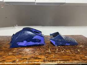 2xj-23391-10-00 Yamaha 1988 Blaster 200 88-06 Used Oem Blue Gas Tank And Front Fairing Cover