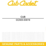 Cub Cadet 503-03819 Carbon Canister Outlet Tube Eps Yellow Vehicle Utility MX550. Fixed Price $18.95.
