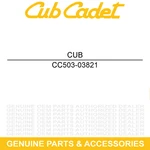 Cub Cadet 503-03821 Carbon Canister Inlet Tube Eps Yellow Vehicle Utility MX550. Fixed Price $14.95.