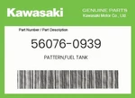 Kawasaki Genuine Pattern,fuel Tank 56076-0939. Fixed Price $34.54.